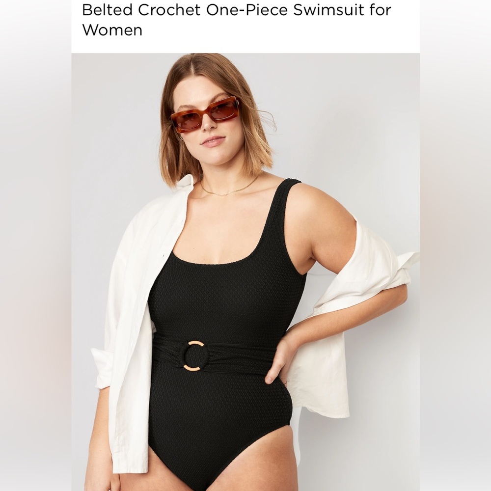 Old Navy Belted Crochet Swim Suit